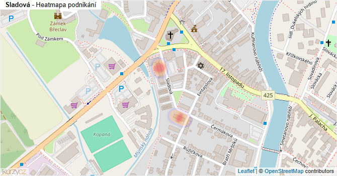 Sladová - mapa podnikání