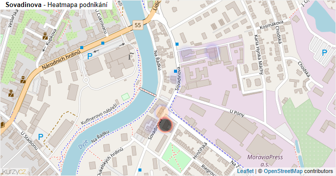 Sovadinova - mapa podnikání