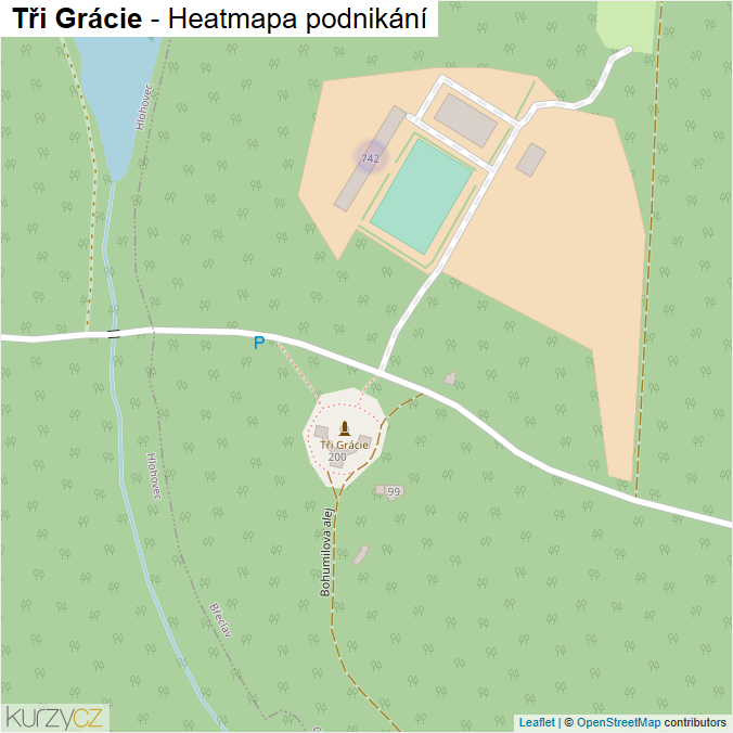 Mapa Tři Grácie - Firmy v ulici.