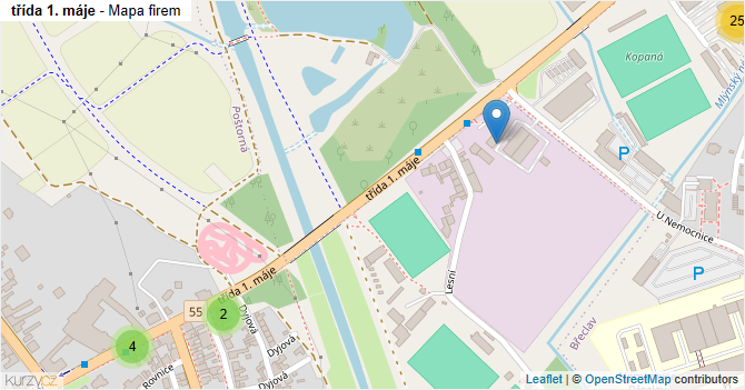 třída 1. máje - mapa firem