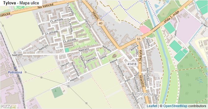 Tylova - mapa ulice