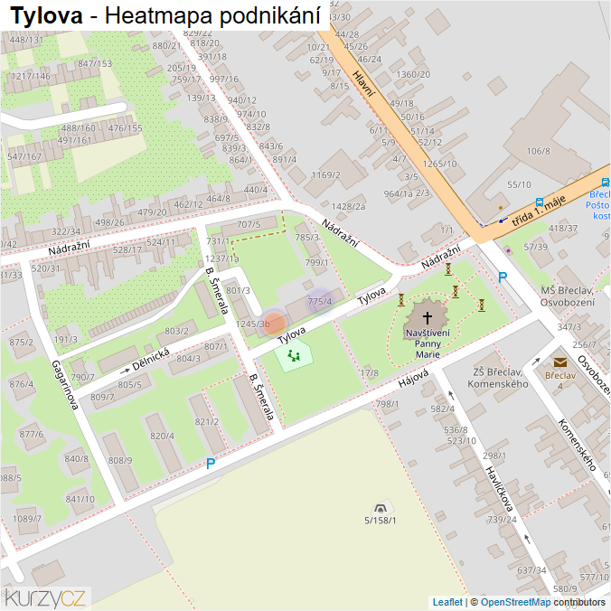 Mapa Tylova - Firmy v ulici.