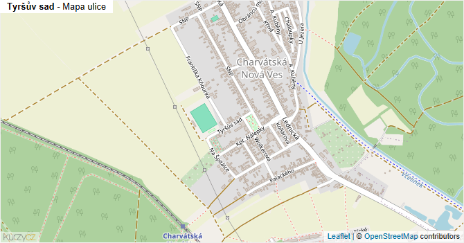 Tyršův sad - mapa ulice