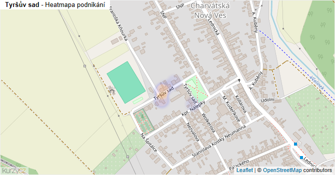 Tyršův sad - mapa podnikání