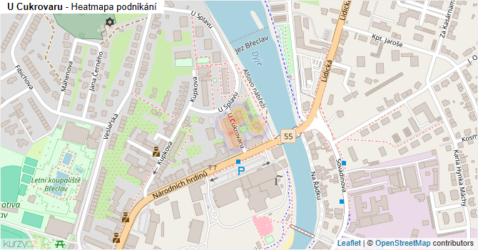 U Cukrovaru - mapa podnikání