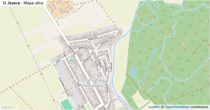 U Jezera - mapa ulice