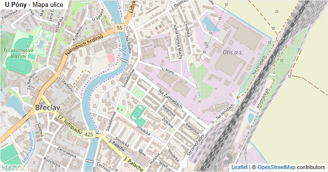U Póny - mapa ulice
