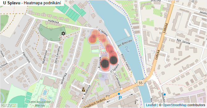 U Splavu - mapa podnikání