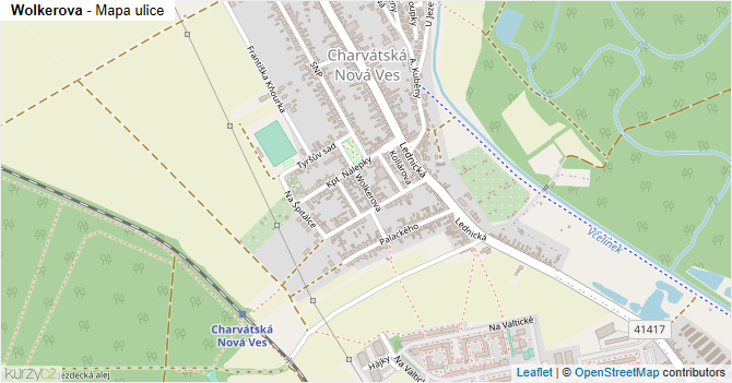 Wolkerova - mapa ulice