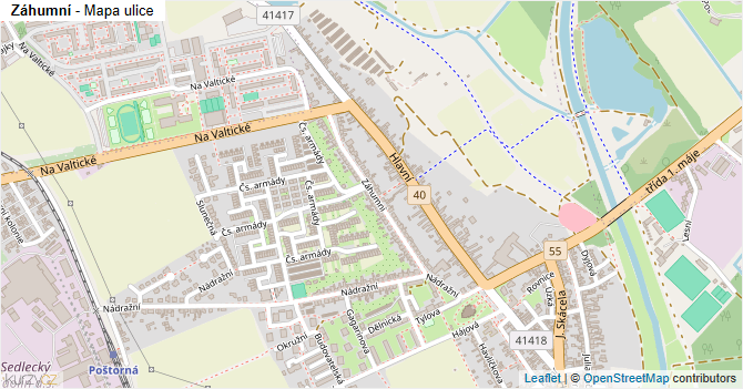 Záhumní - mapa ulice