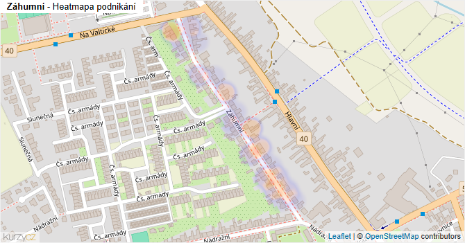 Záhumní - mapa podnikání
