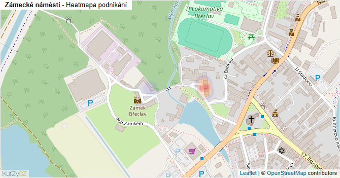 Zámecké náměstí - mapa podnikání