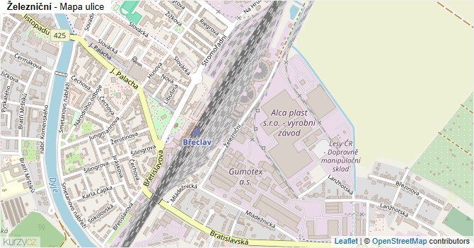Železniční - mapa ulice