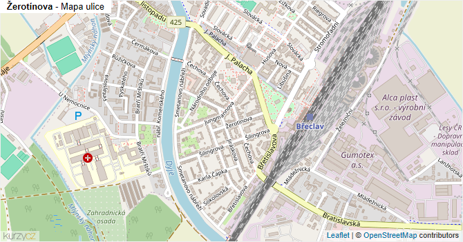 Žerotínova - mapa ulice