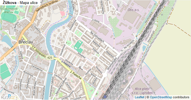 Žižkova - mapa ulice