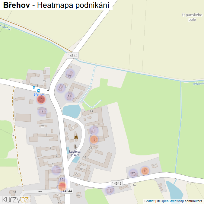 Mapa Břehov - Firmy v části obce.