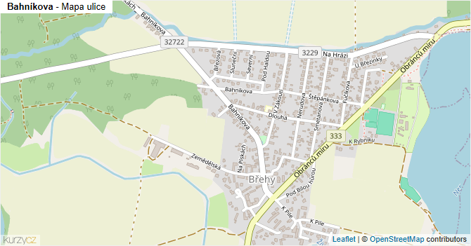 Bahníkova - mapa ulice