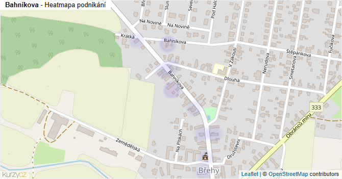 Bahníkova - mapa podnikání