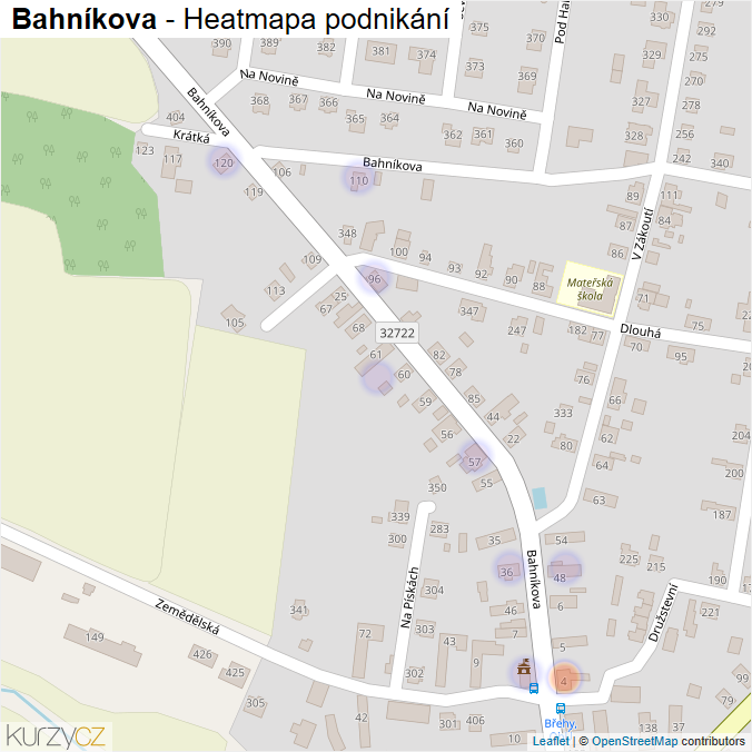 Mapa Bahníkova - Firmy v ulici.