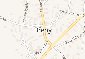 Břehy v obci Břehy - mapa části obce