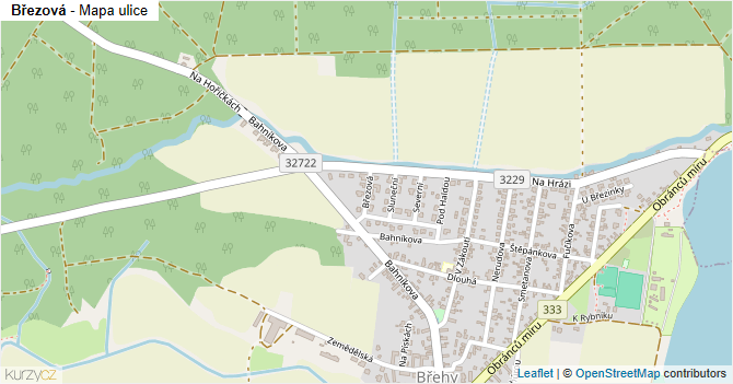 Březová - mapa ulice