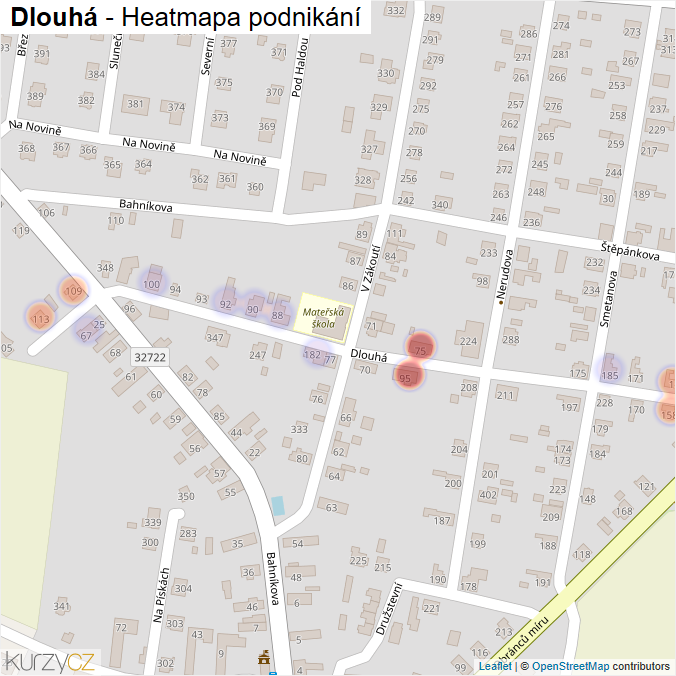 Mapa Dlouhá - Firmy v ulici.