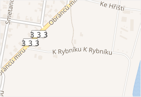 K Rybníku v obci Břehy - mapa ulice