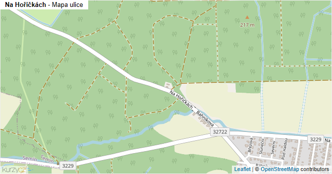 Na Hořičkách - mapa ulice