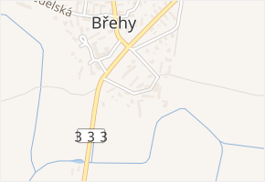 Pod Lipami v obci Břehy - mapa ulice