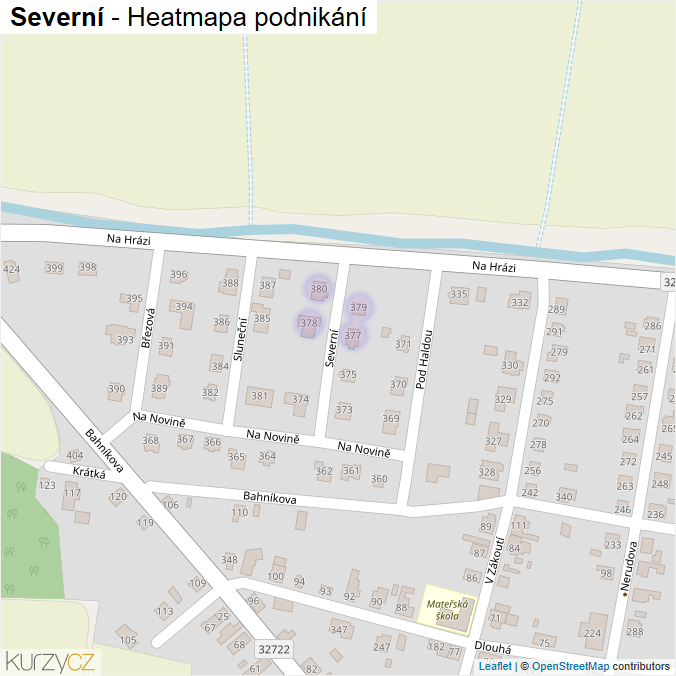 Mapa Severní - Firmy v ulici.