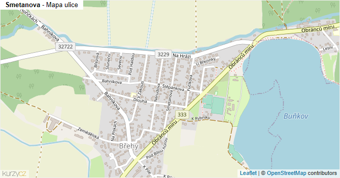 Smetanova - mapa ulice