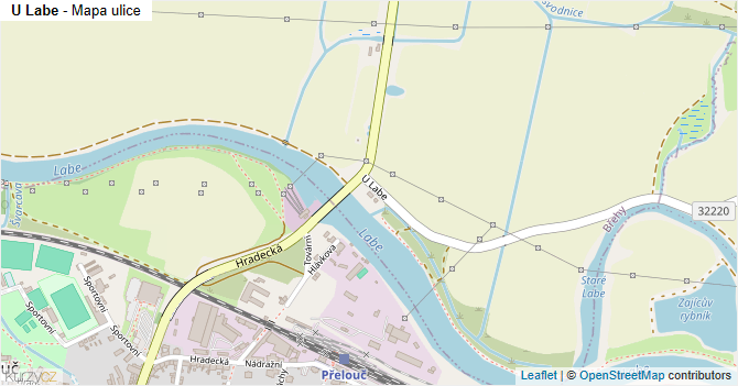 U Labe - mapa ulice