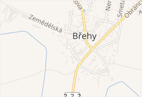 Veverkova v obci Břehy - mapa ulice