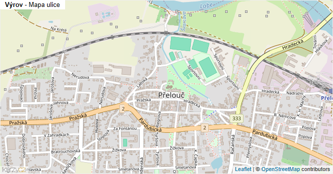 Výrov - mapa ulice