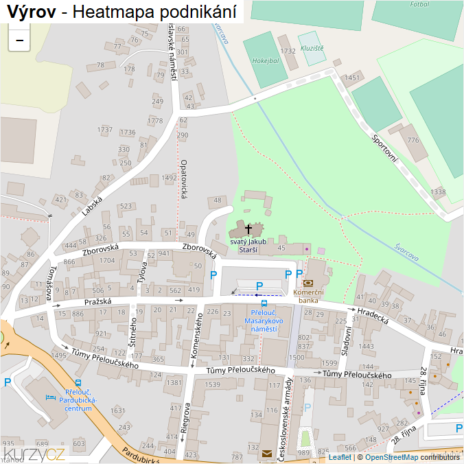Mapa Výrov - Firmy v ulici.