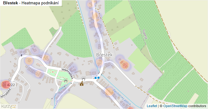 Břestek - mapa podnikání