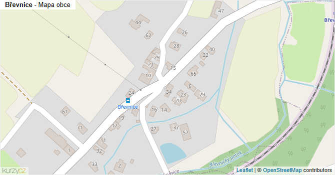 Břevnice - mapa obce