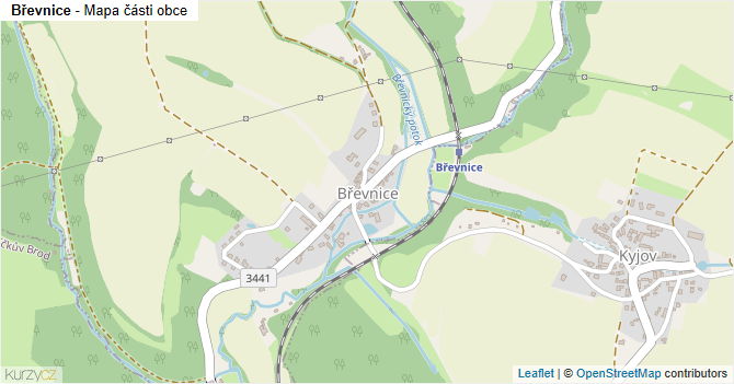 Břevnice - mapa části obce