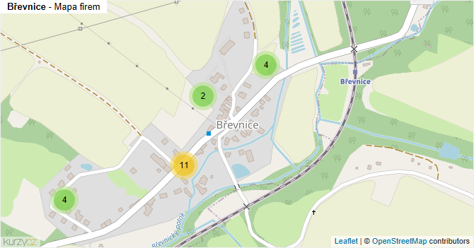 Břevnice - mapa firem
