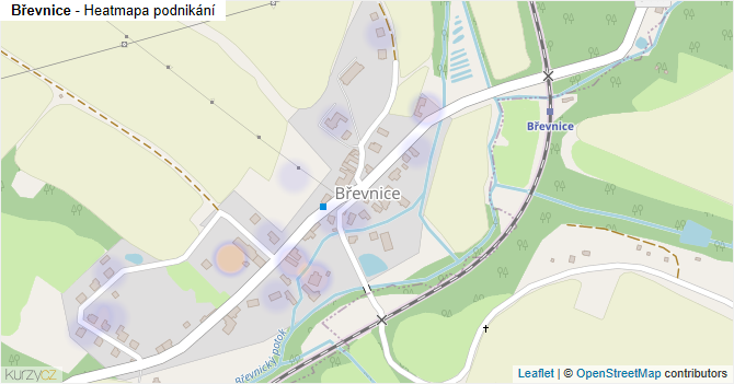 Břevnice - mapa podnikání