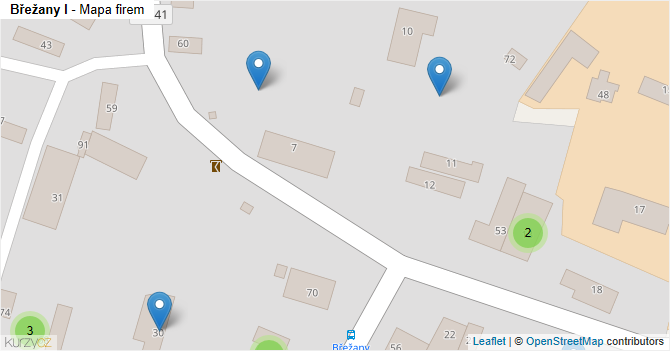 Břežany I - mapa firem