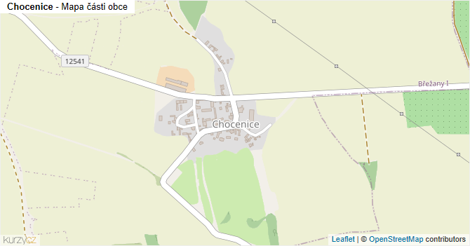 Chocenice - mapa části obce