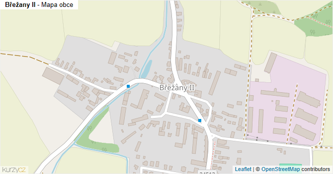 Břežany II - mapa obce