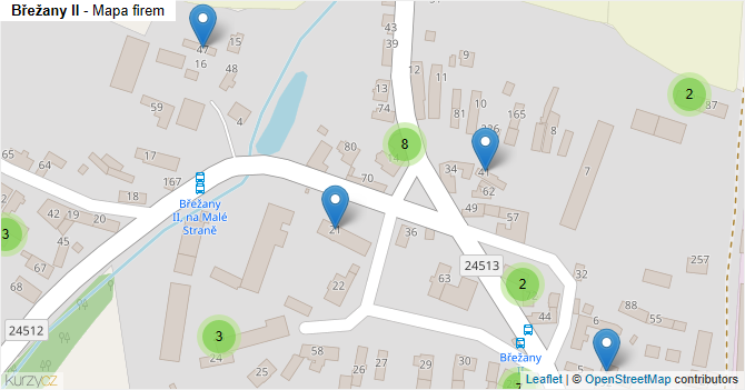 Břežany II - mapa firem