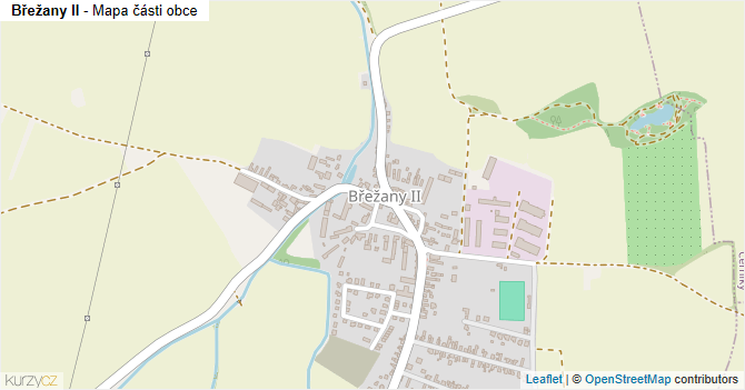 Břežany II - mapa části obce