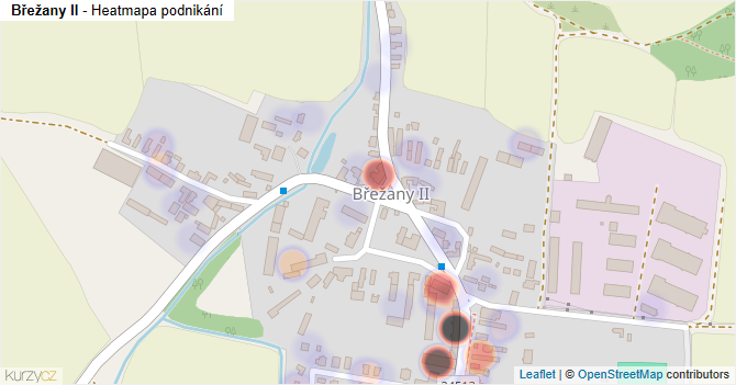 Břežany II - mapa podnikání