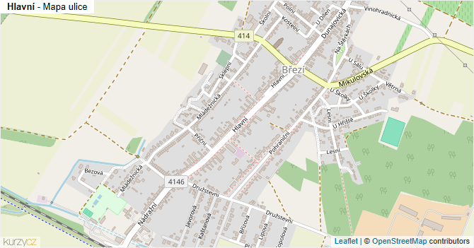 Hlavní - mapa ulice