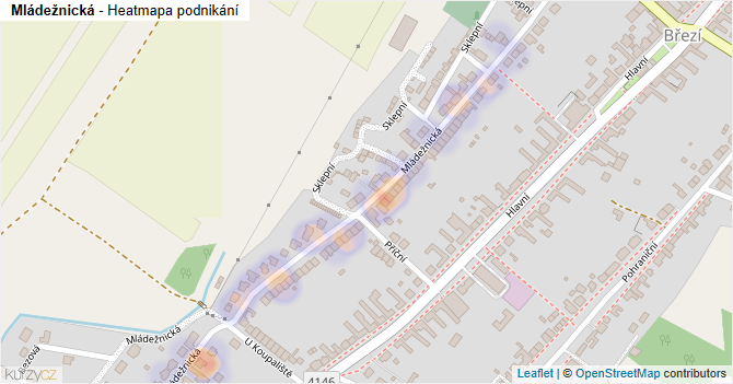Mládežnická - mapa podnikání