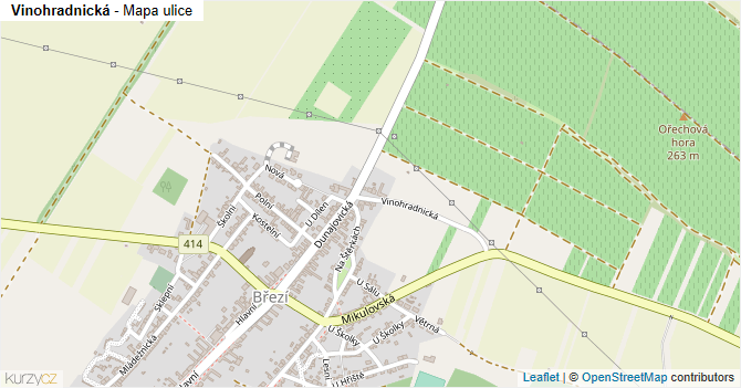 Vinohradnická - mapa ulice