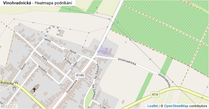 Vinohradnická - mapa podnikání